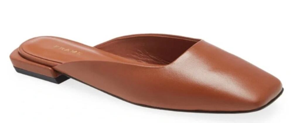 FRAME Le Town Leather Mule, Brown, Size 37.5